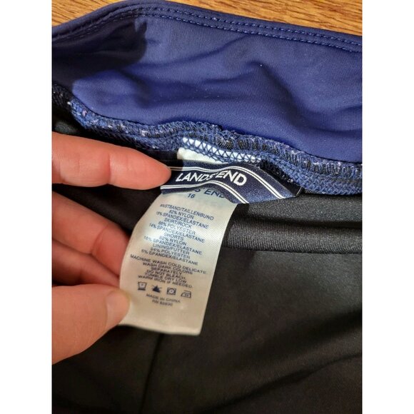 Lands End Swim Skort 16 Navy Blue Tummy Control Tankini Bottom Womens - Picture 3 of 3